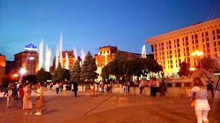 Kiev independence  square in the evening