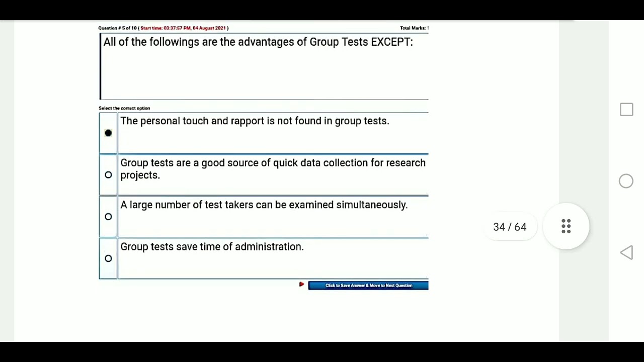 PSY631 || Psychological Testing | Quiz 3 || 2nd Mega File of Solved MCQs for Final term Exam Prep