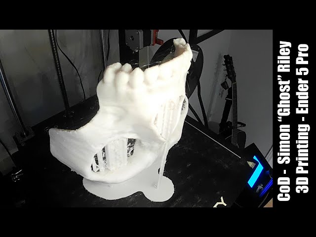 3d printed ghost mask from modern warfare 2, modelled and finished