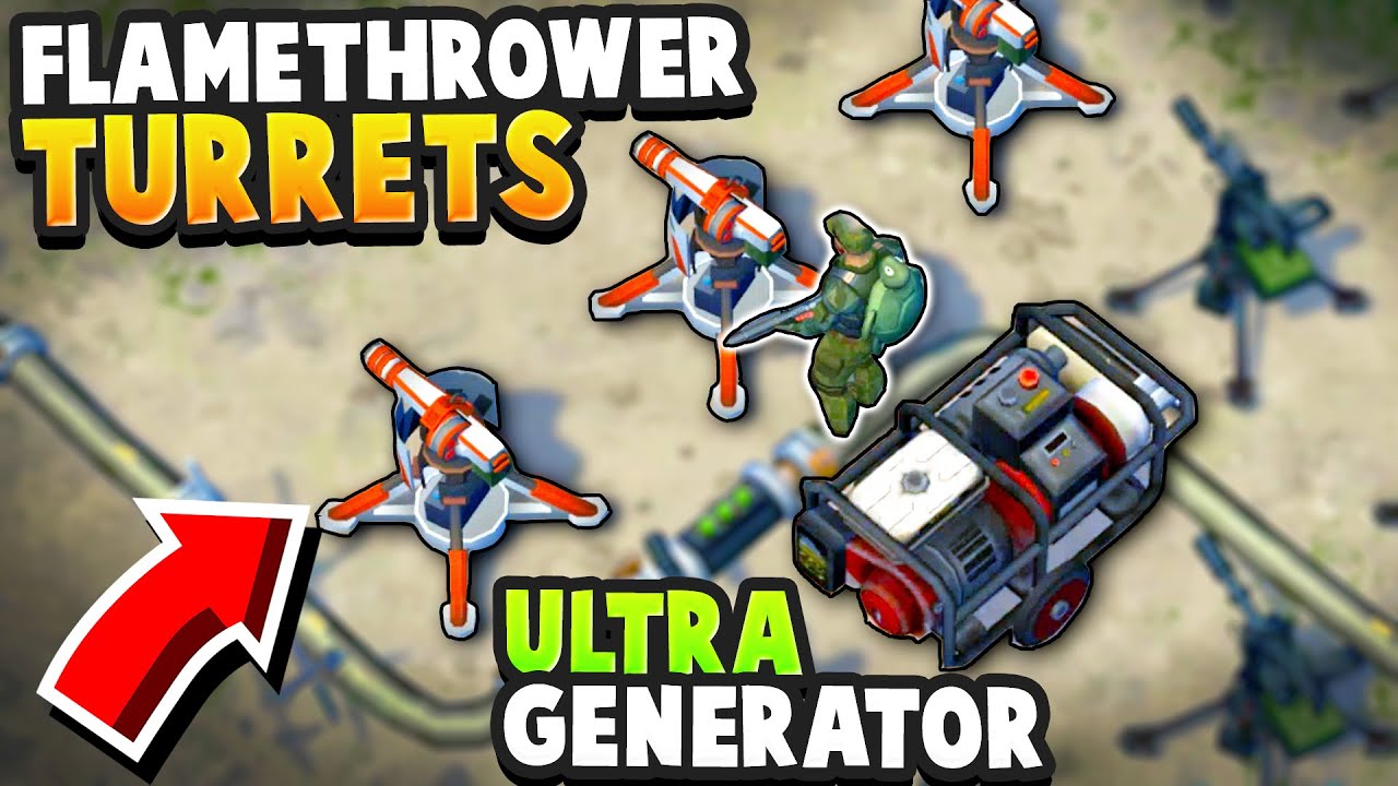 NEW* FLAMETHROWER TURRET + MEGA-GENERATOR (Factory Ambush...)- Last on Survival - YouTube