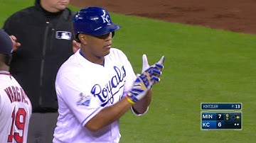 MIN@KC: Perez hits an RBI single in the 9th inning