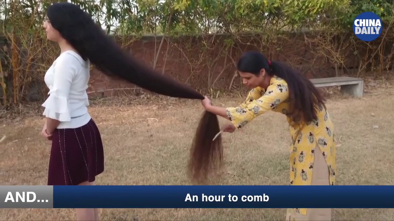 India’s Rapunzel Sets Hair Record Youtube