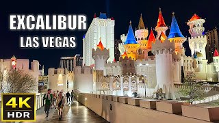 [4K HDR] Excalibur Las Vegas Walking Tour | April 2024 | Las Vegas Strip