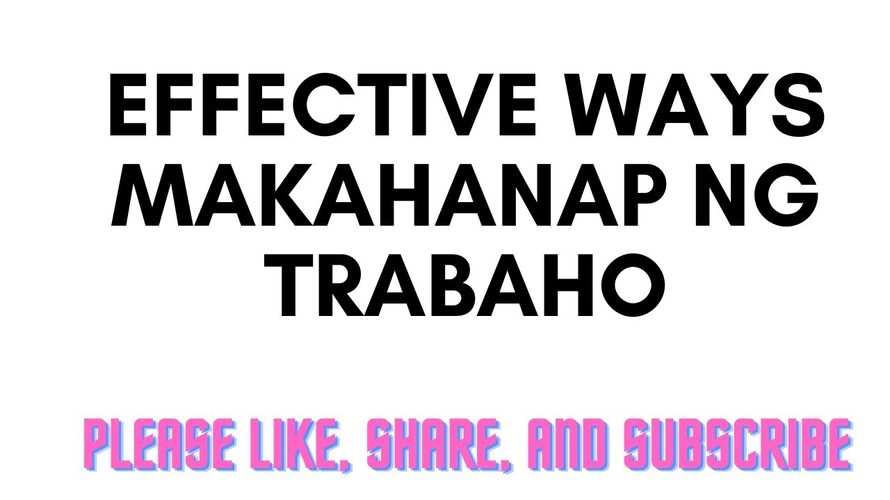 effective-ways-makahanap-ng-trabaho-youtube