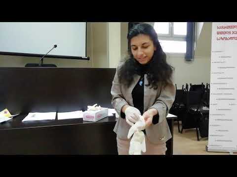 სტერილური ხელთათმანის ჩაცმისა და გახდის წესი + სწორად ხელების დამუშავება. Safely remove the gloves