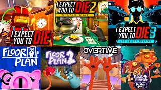I Expect You To Die 1, 2, 3 | Floor Plan 1, 2 + Overtime & Backside Story | Full Game No Commentary