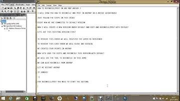 HOW TO RECONCILE VERSIONS WITH DEFAULT AND POST IN ARCMAP ARCSDE ESRI