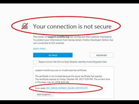 google connection not secure error firefox