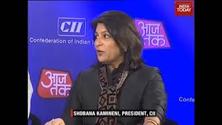 Ms Shobana Kamineni Sharing Talking About Areas of Focus in Budget 2018 at India Today Aaj Tak screenshot 4