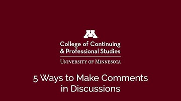 5 Ways to Make Comments in Discussions