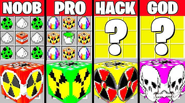 Minecraft Battle: SUPER NUKE TNT CRAFTING CHALLENGE - NOOB vs PRO vs HACKER vs GOD ~ Animation