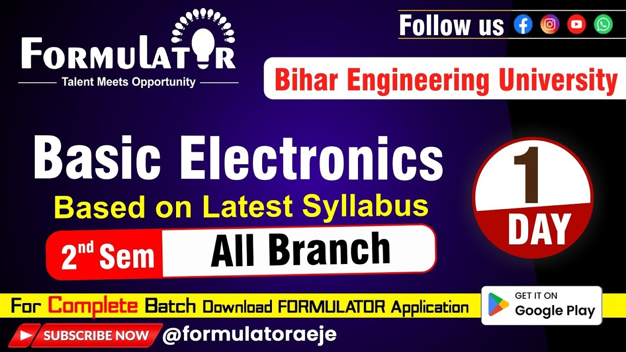 Day-01 Introduction to Basic Electronics | 2nd Semester II Bihar ...