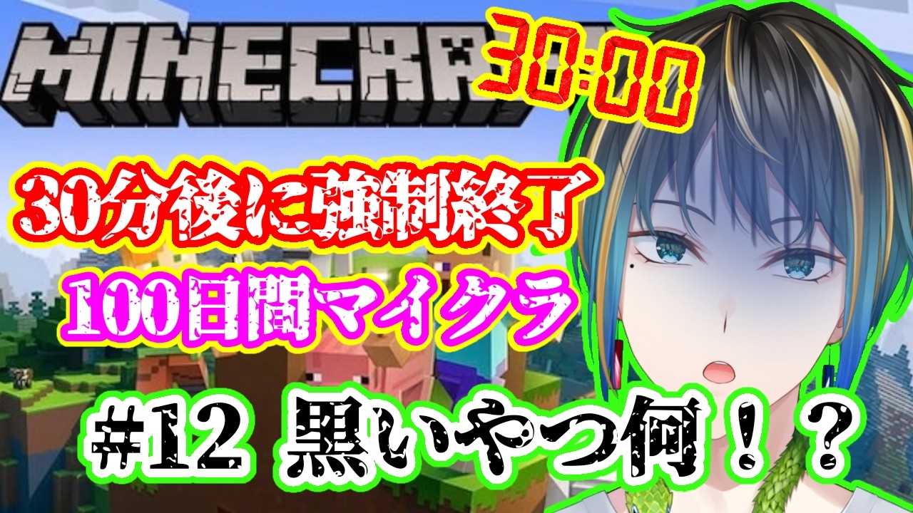 【#マイクラ 】知識0の初心者が30分縛りで100日間サバイバルしてみた【Day12】【#新人vtuber 】