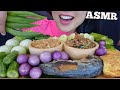 ASMR น้ำพริก VEGGIE PLATTER + SPICY THAI DIPPING SAUCE (CRUNCHY EATING SOUNDS) NO TALKING | SAS-ASMR