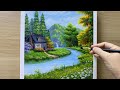 Daily art 036  acrylic   paint a beautiful landscape with acrylic