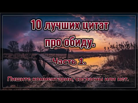 10 лучших цитат про обиду. Часть 1. Пишите в комментариях, согласны или нет.