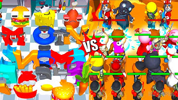 Merge Alphabet Food Battle Vs Rainbow Piggy End Chapter ⭐ Merge Simulator Battles