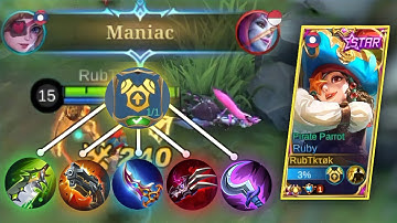 MANIAC!! Ruby Buat Musuh Kena Mental | Build Ruby Tersakit 2022 | Top 1 Global Ruby - MLBB