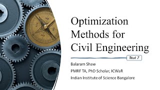 Week7: Optimization Methods for Civil Engineering