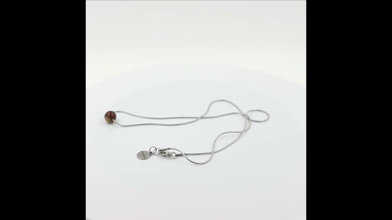 Collier Agate de Rêve 8 mm - A Bijoux - Chaine en acier