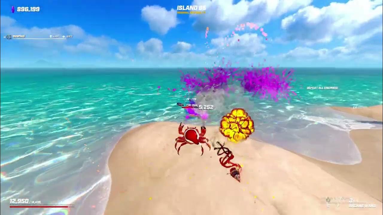 Crab Champions Island 87 130 using the Arcane Wand Silent Gameplay