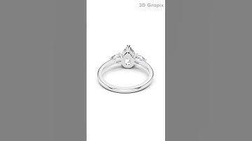 Jewellery CAD Design Rendering Ring - 014|White Gold | 360° Realistic View #3dgrapix #3DRendering