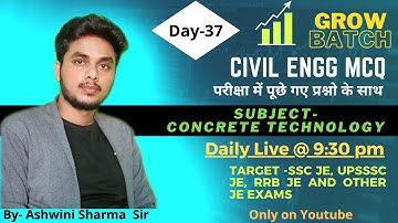 Civil Engineering MCQ by Ashwini Sharma- Grow yourself Daily with Practice [Day-37]