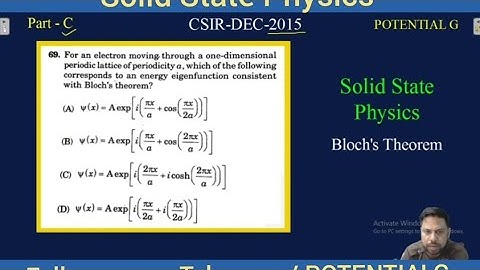 2015 DEC | CSIR-NET | Q.NO 69 | Part-C | POTENTIAL G