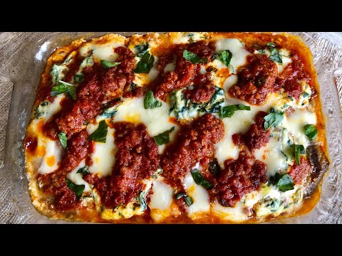 “Roasted” Eggplant Ricotta Spinach Bake ( Keto & Gluten free )