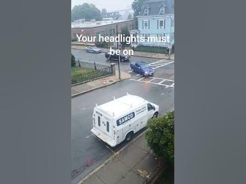 if your windshield wipers are on your headlights must be on its the law