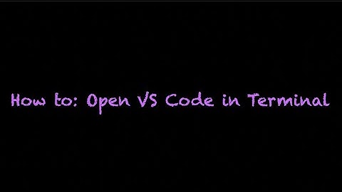 Quick Tip: Open Vs Code in Terminal