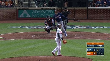 MIN@BAL: Plouffe hits solo homer to left to cut lead