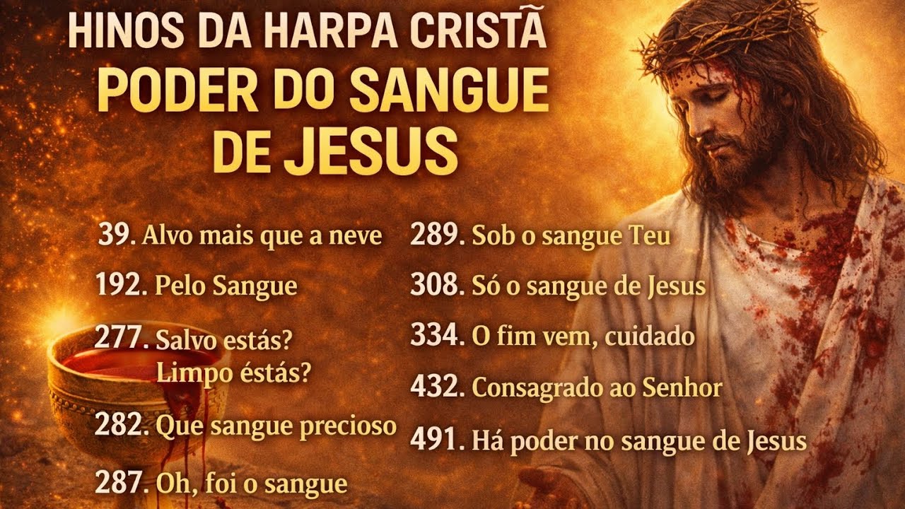 HINOS DA HARPA CRISTÃ | O PODER DO SANGUE DE JESUS / 10 HINOS SOBRE O PODER DO SANGUE DE JESUS