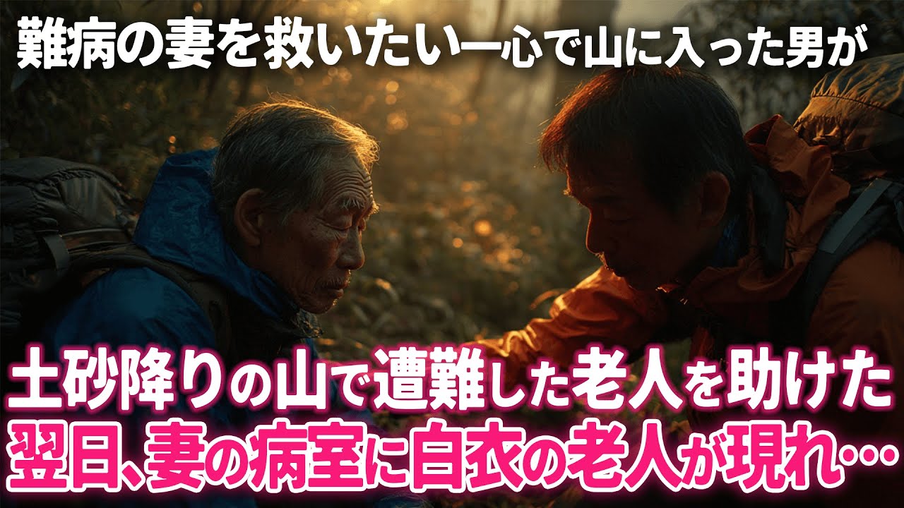 土砂降りの山で遭難した老人を助けた翌日､難病の妻の病室に白衣の老人が現れ…
