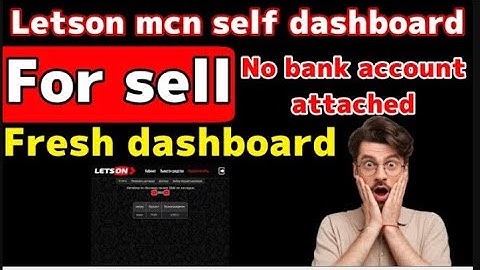 Letson mcn self dashboard for sell | how to join letson mcn