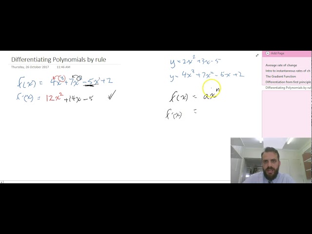 Differentiating polynomials by rule