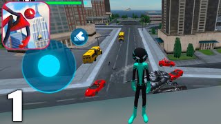 Spider Stickman Rope Hero - Gameplay Walkthrough Part 1 All Levels (Android & iOS) screenshot 1