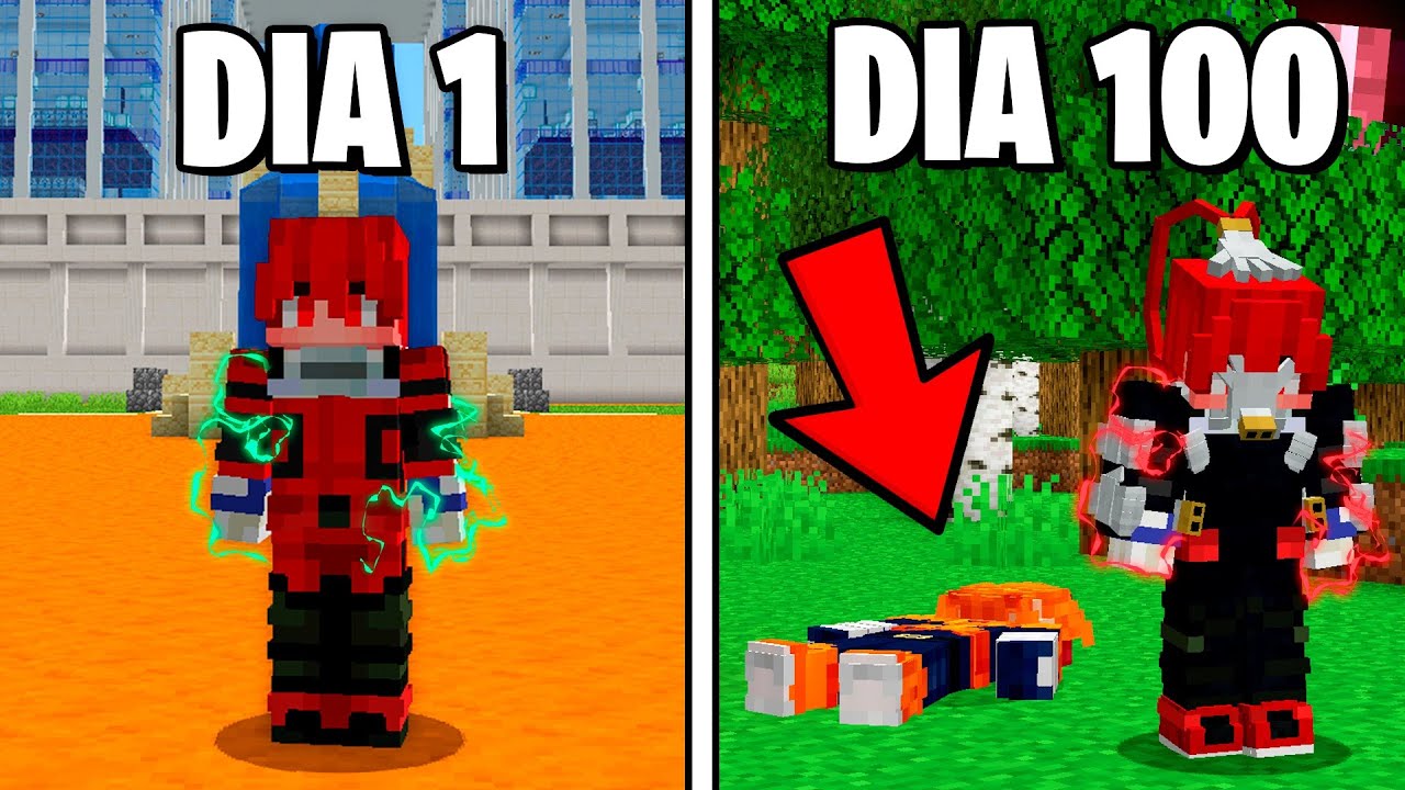SOBREVIVI 100 DIAS NO MINECRAFT BOKU NO HERO