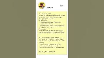 C# Constant, Multiple variables  #csharpproject #shorts #reels #virol #aspnetcore #aspnetmvc