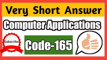 Very Short Answer of Computer Applications Class 10