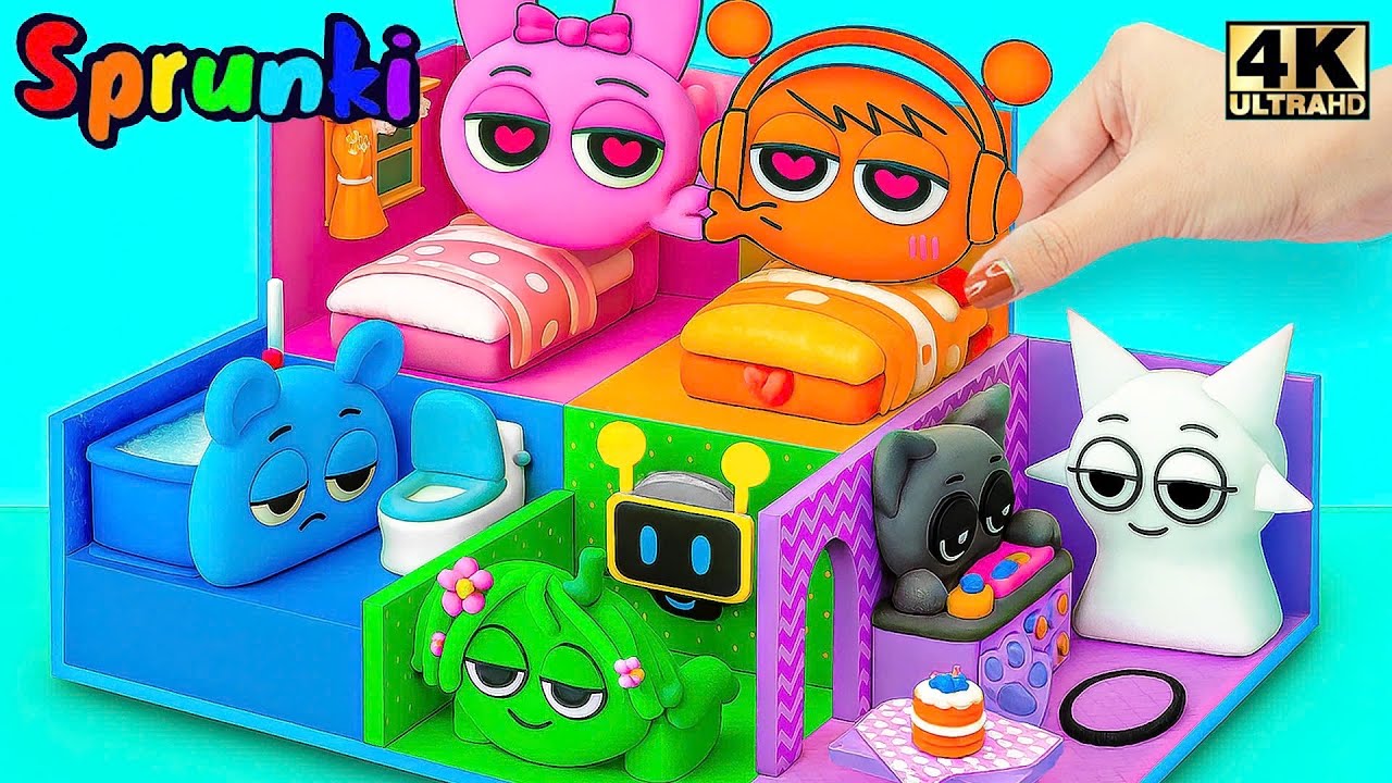 Incredibox Sprunki💖DIY Cardboard Sprunki House with Couple Love Pinki & Oren | Paper DIY | Game Book