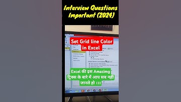 Excel Amazing Tricks and Tips|| Interview Questions|| Set Gridline Color in Excel |#shorts #viral