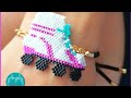 Dije patín en linea tejido en delicas para una hermosa pulsera