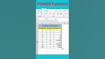 Power Function Of Excel|#hindi