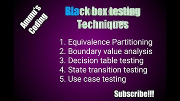 Black box testing Techniques | EP | BVA | Decision Table | State transition | use case testing