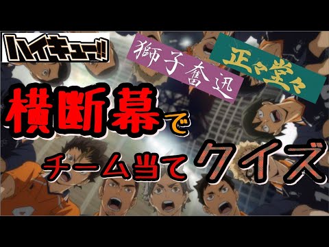 【クイズ】ハイキュー横断幕クイズ　アニメだけ
