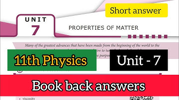11th physics chapter 7 book back answers| properties of matter book back answers