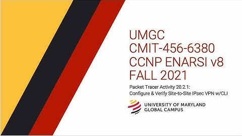 UMGC-Fall 2021 CMIT-456 CCNP ENARSI v8 Packet Tracer Tutorial 20.2.1: Configure Site-to-Site IPsec