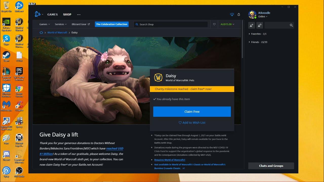 WoW How to claim Daisy/Bananas pet for free (No longer works) YouTube