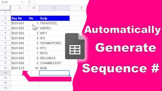 How To Put Sequence Number In Excel Or Google Sheet Automatically